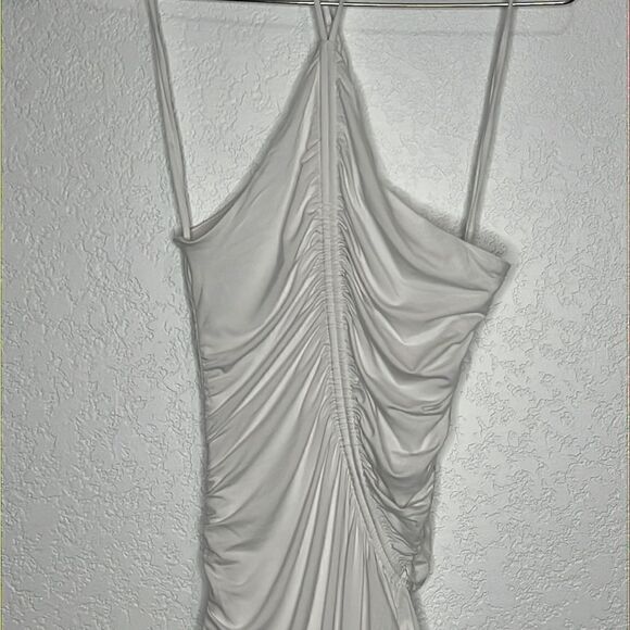 NWT Jonathan SIMKHAI Jessica Ruched Maxi Dress White Medium - Picture 8 of 16